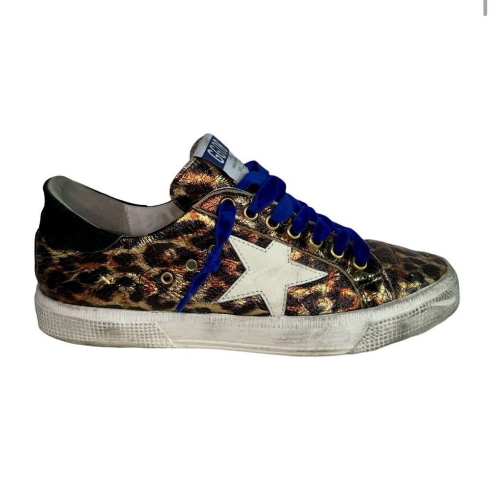 GOLDEN GOOSE Metallic Leopard May Sneaker